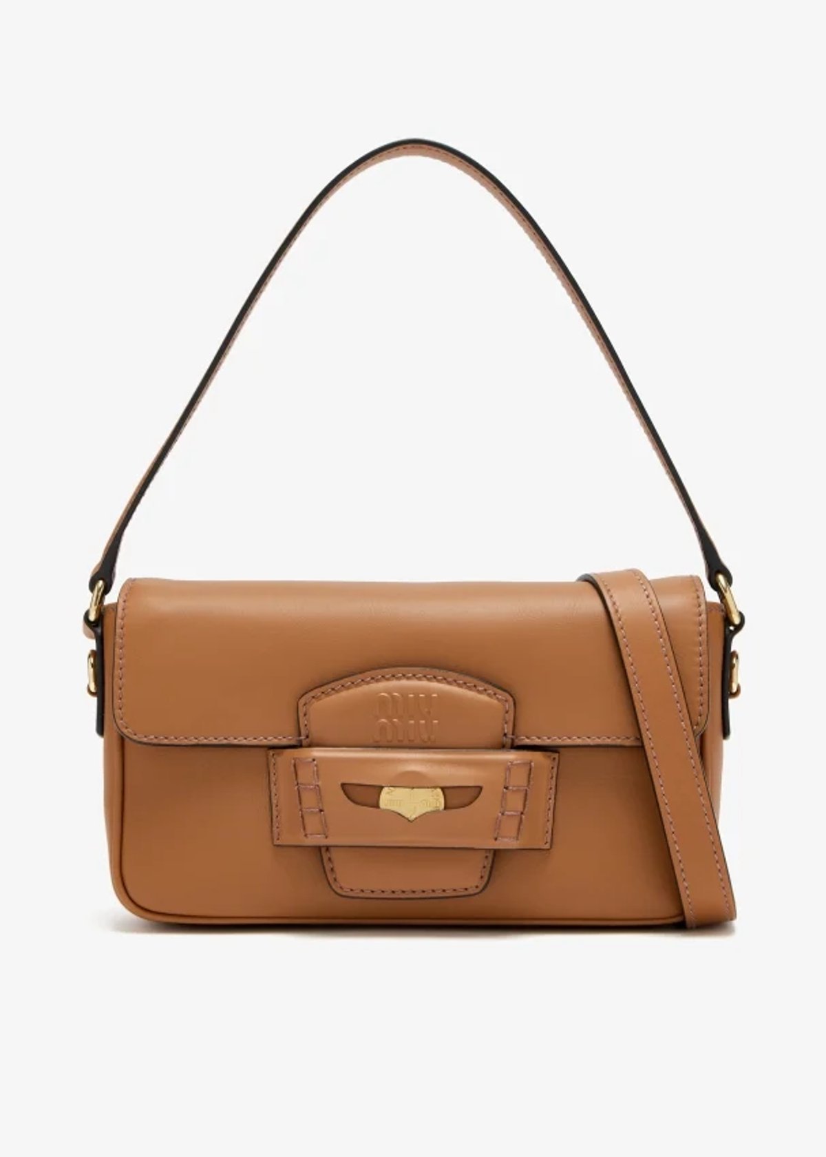 Miu Miu- Penny Leather Bag- Marron Claro