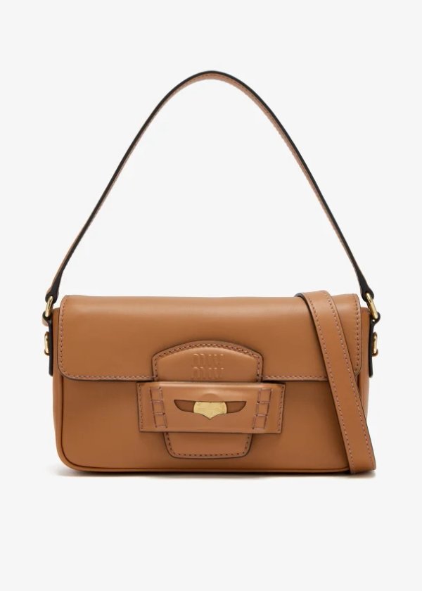 Miu Miu- Penny Leather Bag- Marron Claro