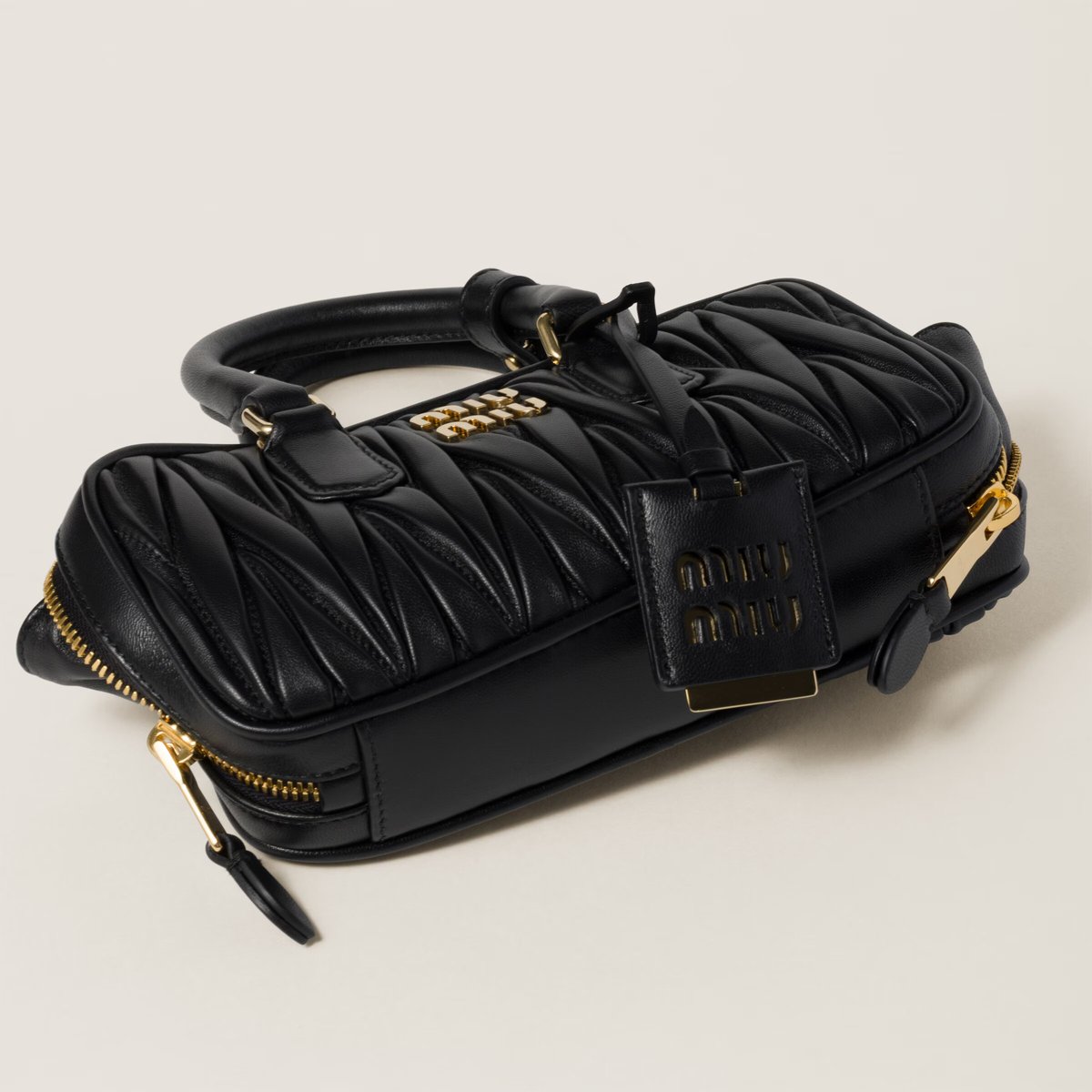 Miu Miu-Arcadie Matelassé Nappa Leather-Negro - 4