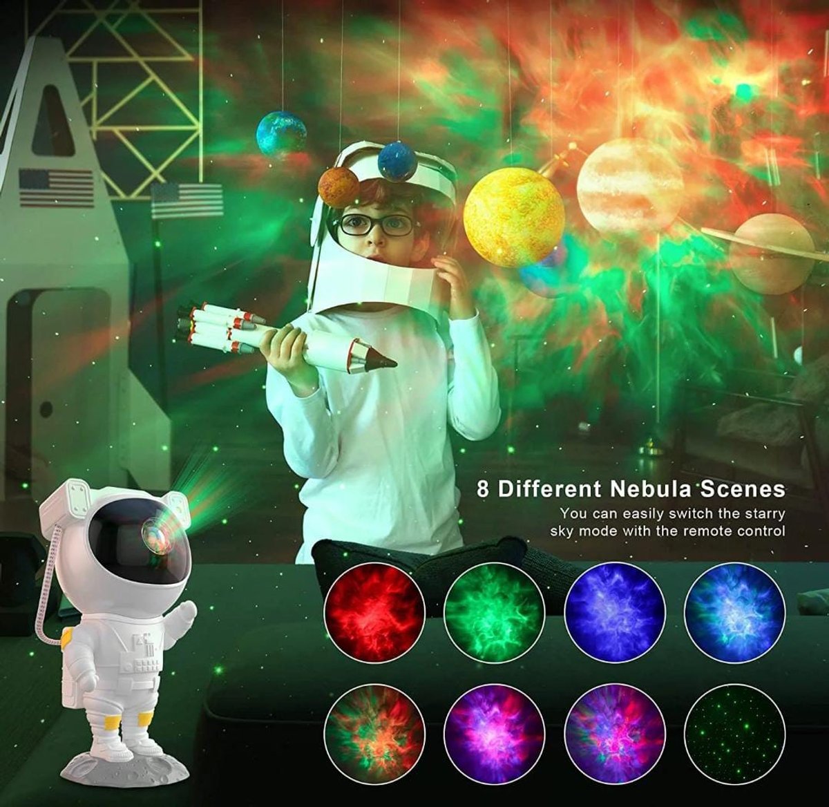 Proyector Astronauta Robots 🌌🏠