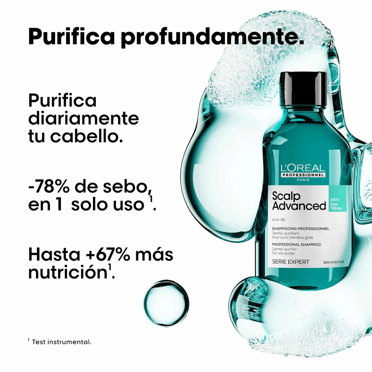 L’Oréal Scalp Advanced Champú antigrasa.