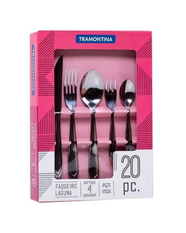 Juego de cubiertos Tramontina de 20 piezas en acero inoxidable