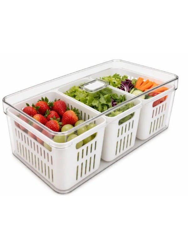 Organizador Clear Fresh con 3 cestas – 5 L