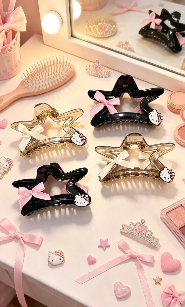 Pinza para cabello Kitty estrella 