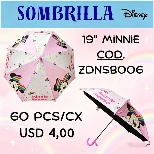 Sombrilla Minnie Rosa Claro