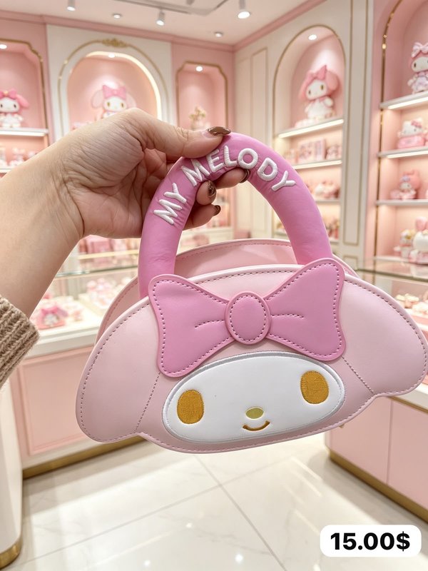 Bolso de Mano My Melody con Asa Acolchada – Rosa