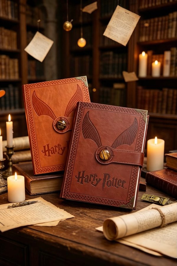 Cuaderno Harry Potter estilo cuero con broche