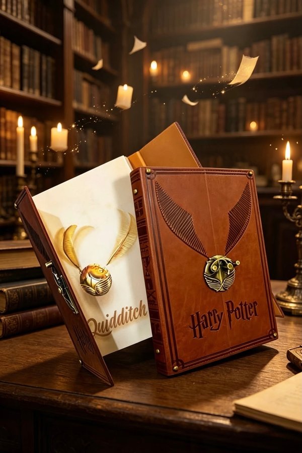 Cuaderno Harry Potter Quidditch con detalle Snitch Dorada