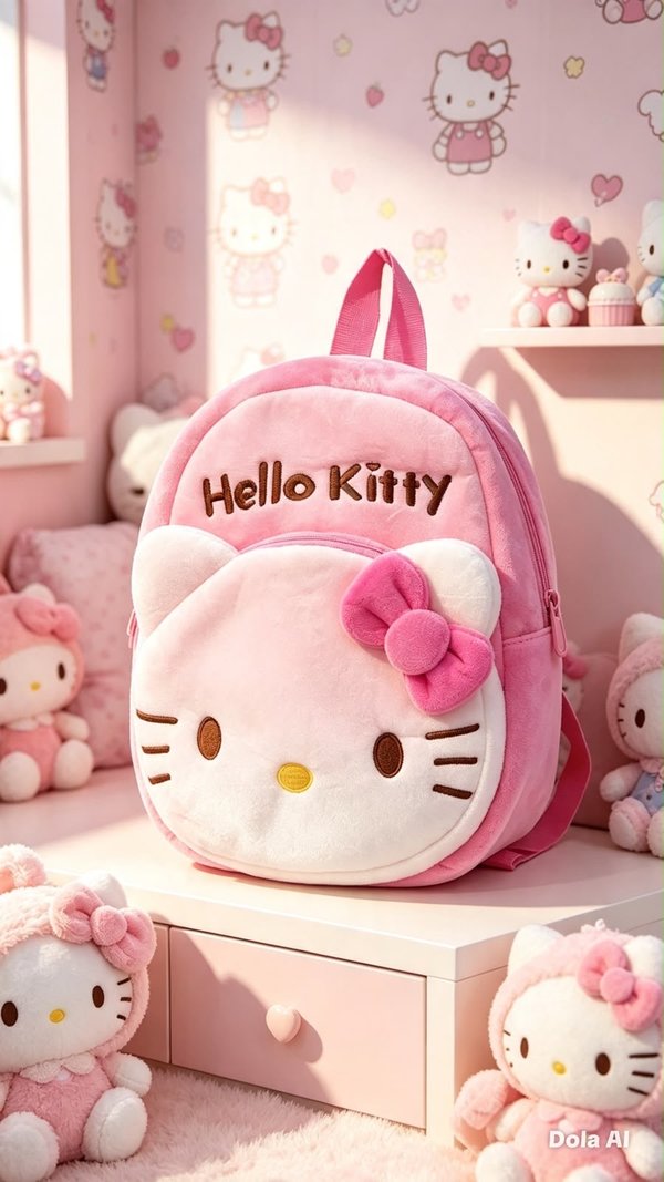 Mochila de Peluche Hello Kitty – Rosa