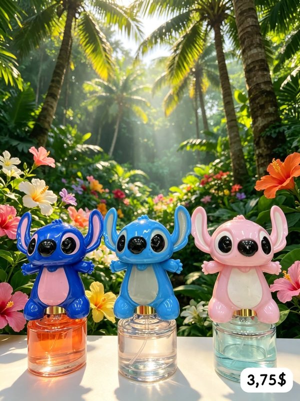 Perfume infantil Stitch con tapa 3D 35ML
