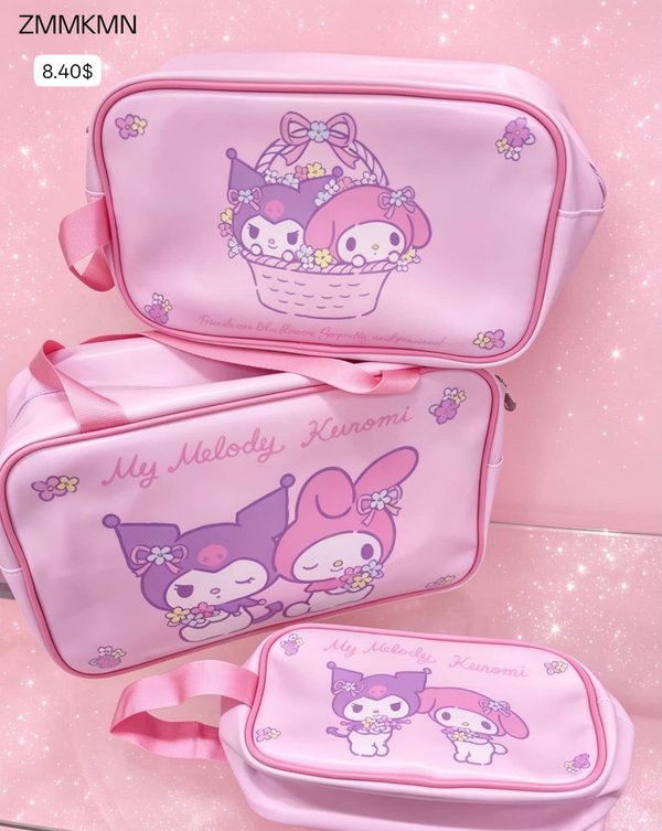 Kit de Bolsas Organizadoras Kuromi Melody 3 en 1