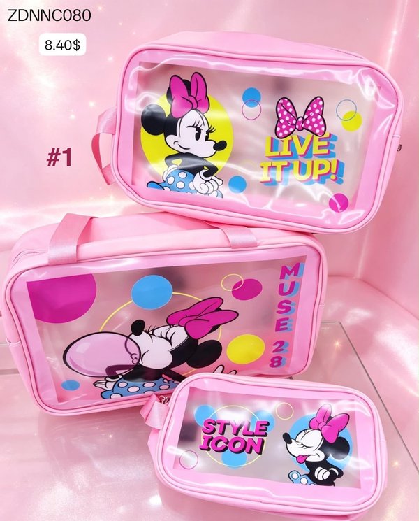 Kit de Bolsas Organizadoras Minnie 3 en 1