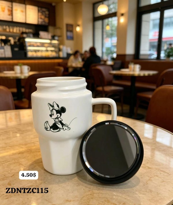 Taza con tapa espejada Minnie