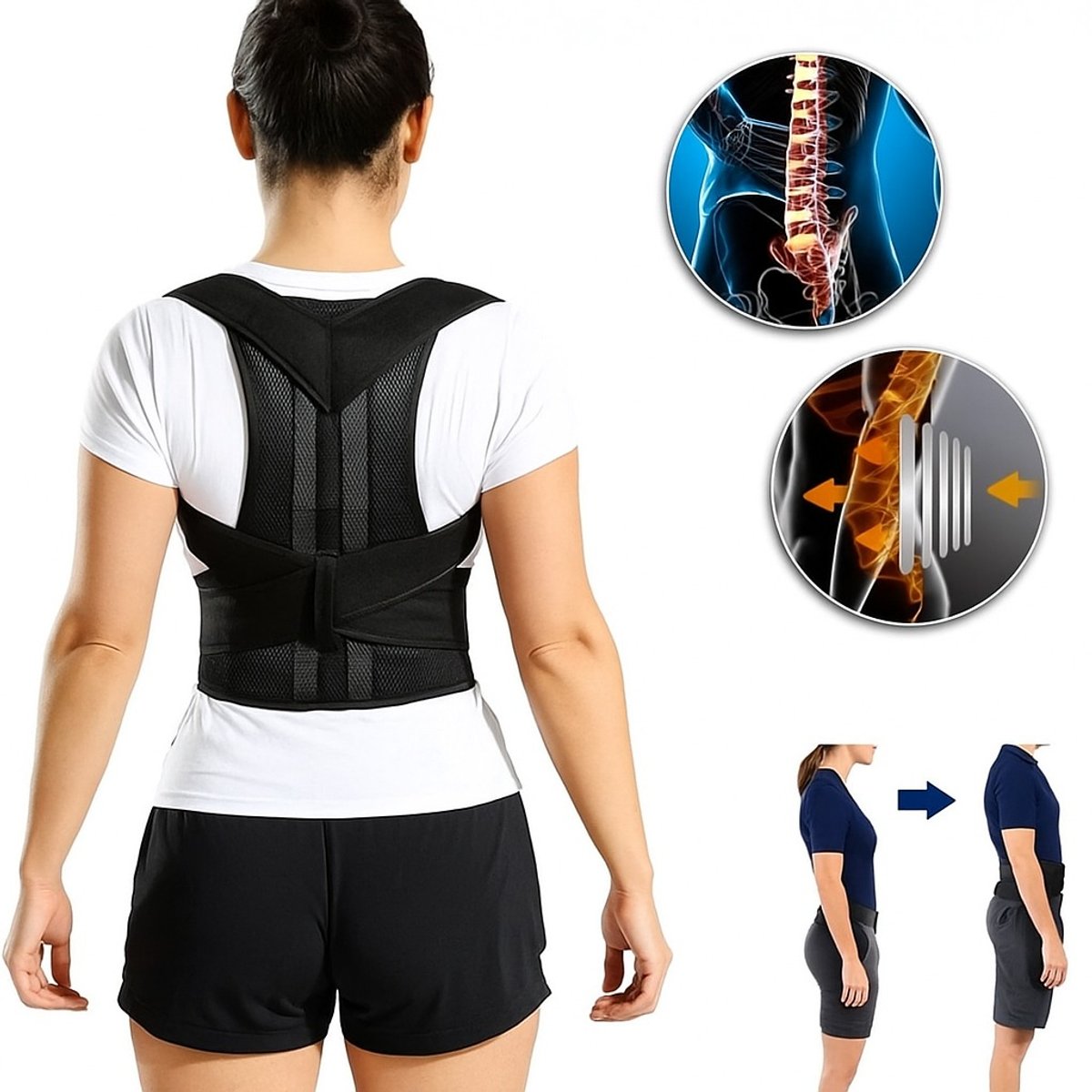 Faja tipo chaleco corrector de Postura - 3