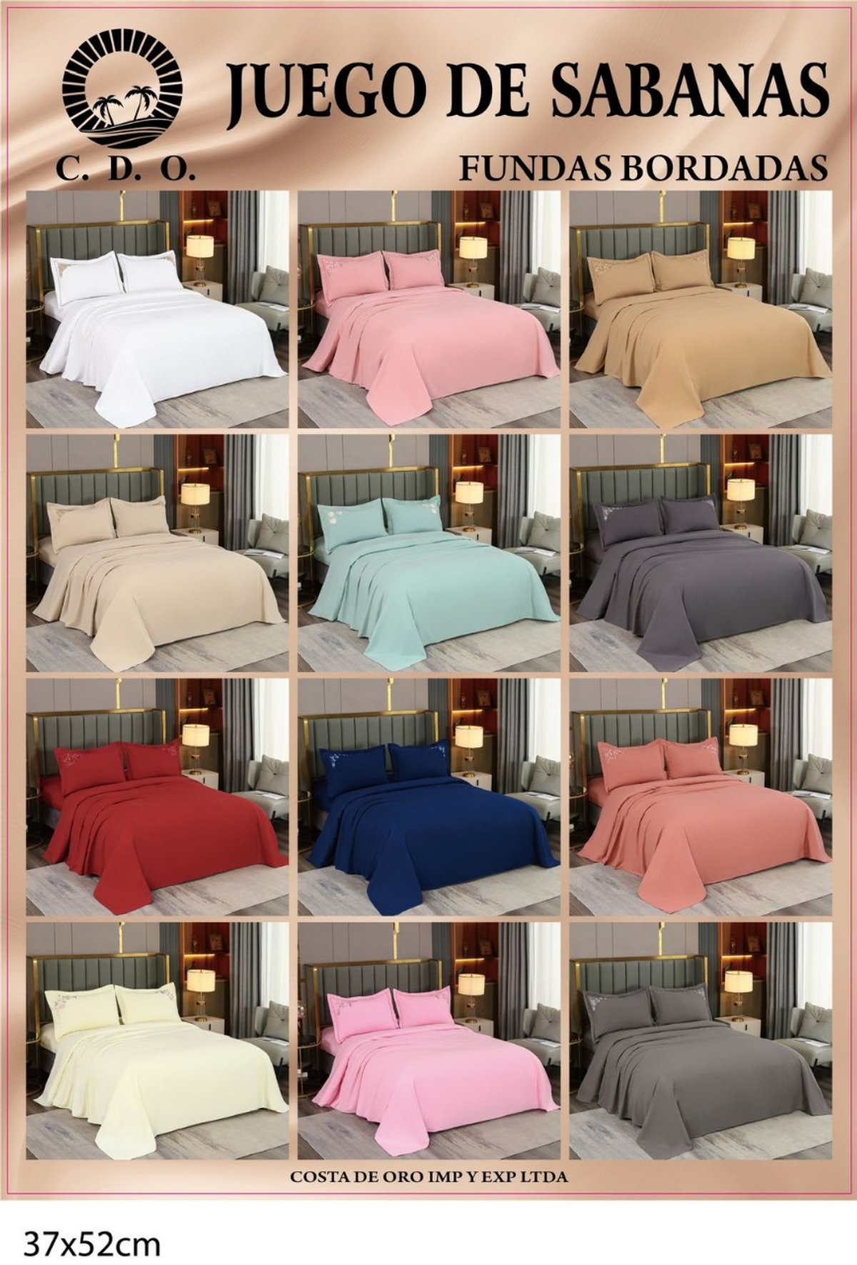 Juego de Sábanas Fundas Bordadas C.D.O. 🎨💖