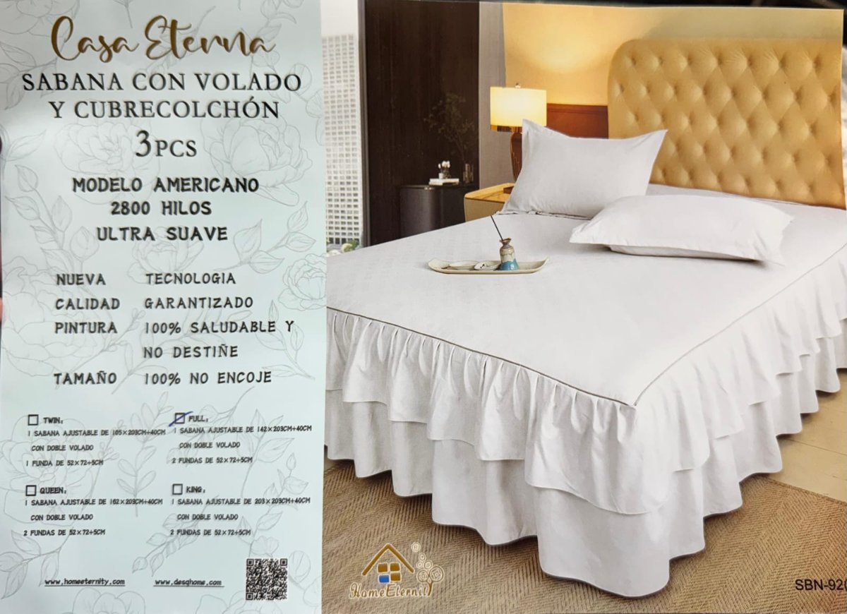 ​👑✨ Juego de Cama LUJO VOLADO AMERICANO - Casa Eterna ✨👑 - 2
