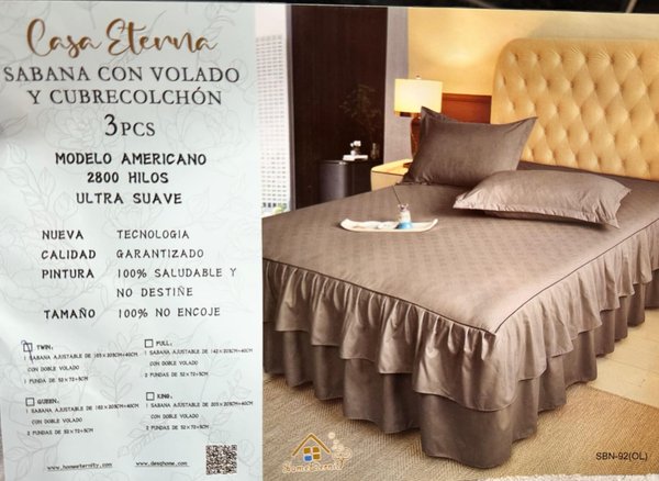 ​👑✨ Juego de Cama LUJO VOLADO AMERICANO - Casa Eterna ✨👑