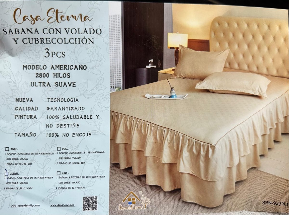 ​👑✨ Juego de Cama LUJO VOLADO AMERICANO - Casa Eterna ✨👑 - 4