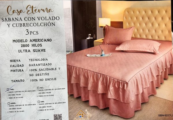 ​👑✨ Juego de Cama LUJO VOLADO AMERICANO - Casa Eterna ✨👑