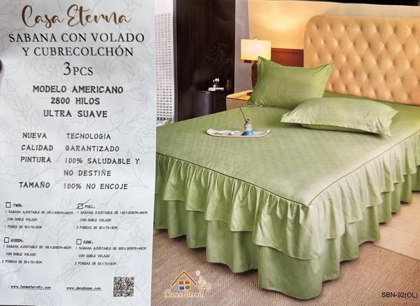 ​👑✨ Juego de Cama LUJO VOLADO AMERICANO - Casa Eterna ✨👑