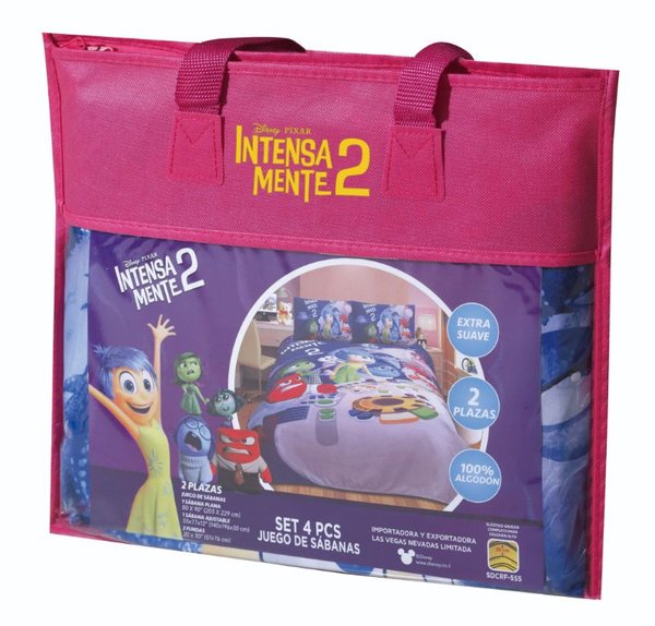 🛏️ Juego de Sábanas Disney Pixar IntensaMente 2 – Set 4 Piezas 💫