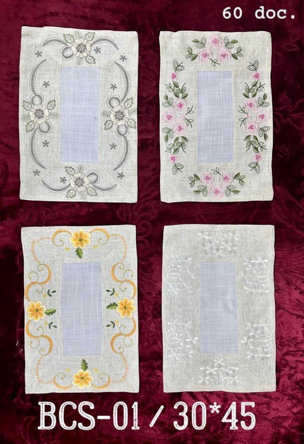 Camino de Mesa Bordado con Encaje 🍎🌸 - 2