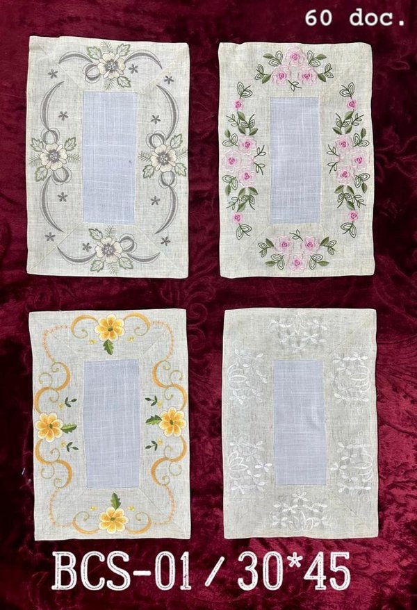 Camino de Mesa Bordado con Encaje 🍎🌸