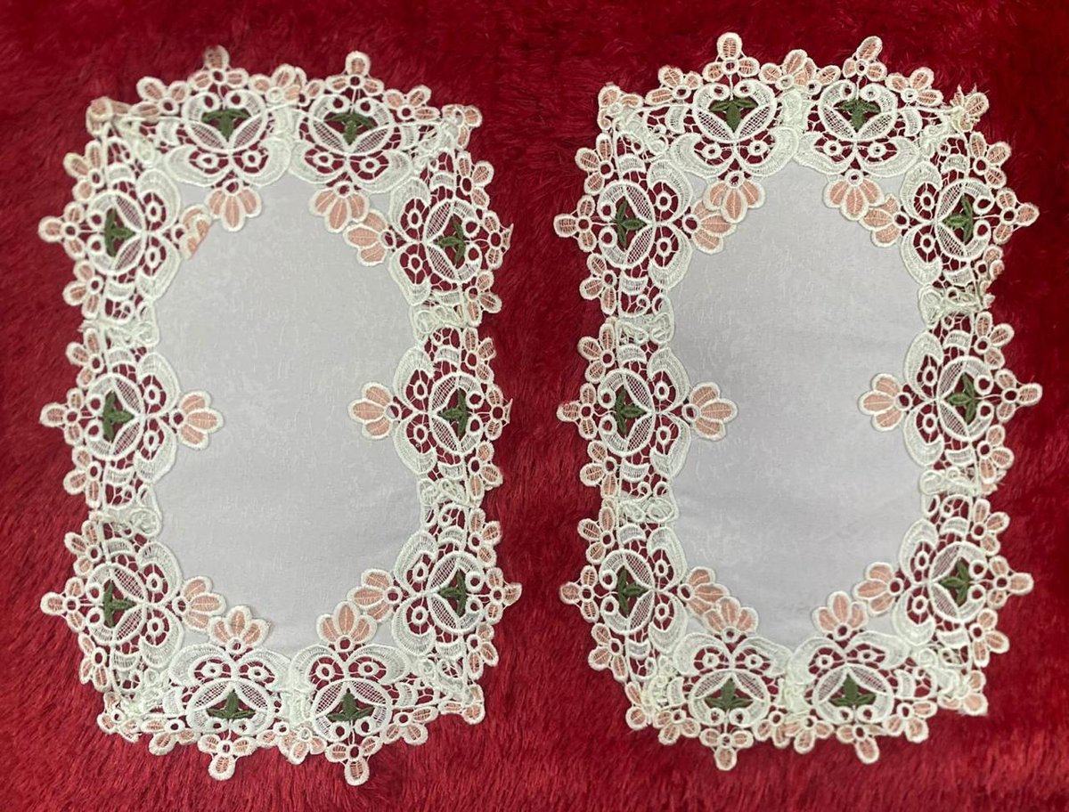 Camino de Mesa Bordado con Encaje 🍎🌸 - 4