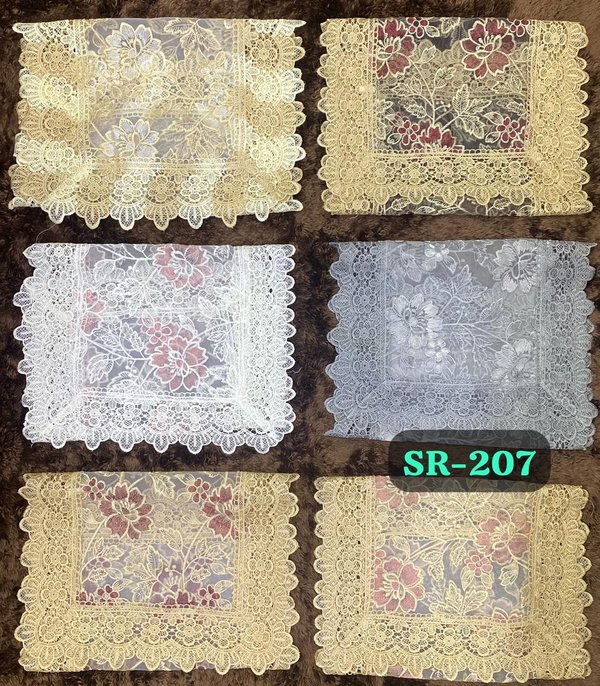 Camino de Mesa Bordado con Encaje 🍎🌸