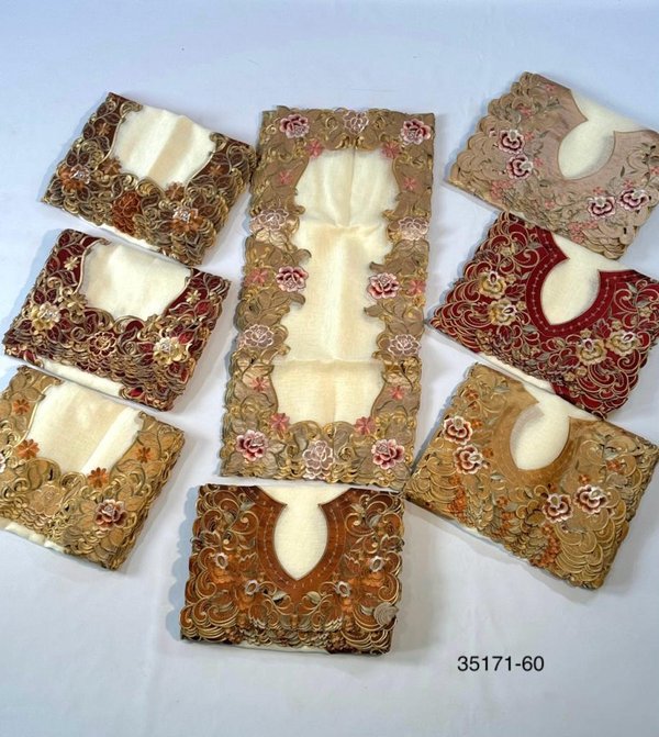 Camino de Mesa Bordado con Encaje 🍎🌸