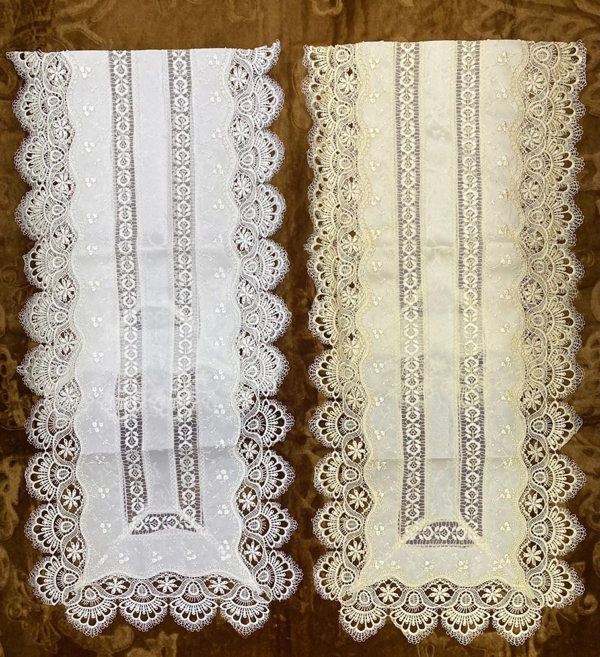 Camino de Mesa Bordado con Encaje 🍎🌸 - 3