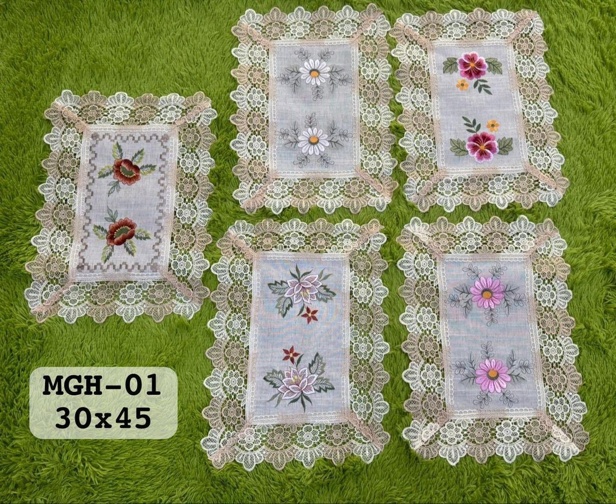 Camino de Mesa Bordado con Encaje 🍎🌸 - 2