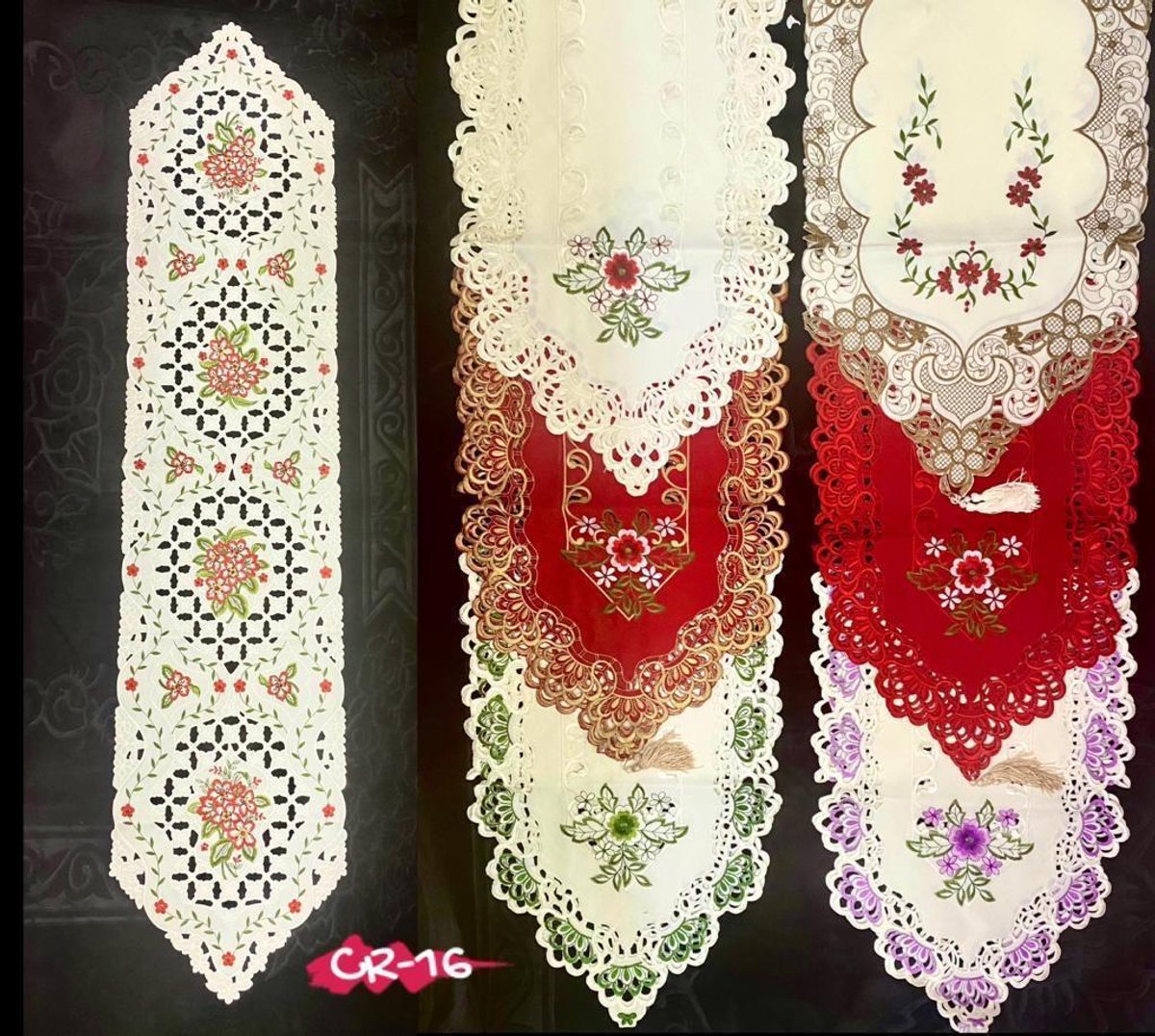 Camino de Mesa Bordado con Encaje 🍎🌸 - 4