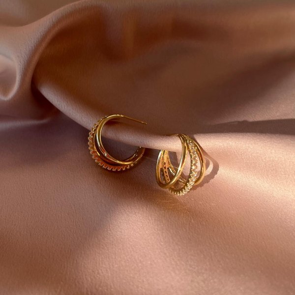 Argolla triple con Zirconitas