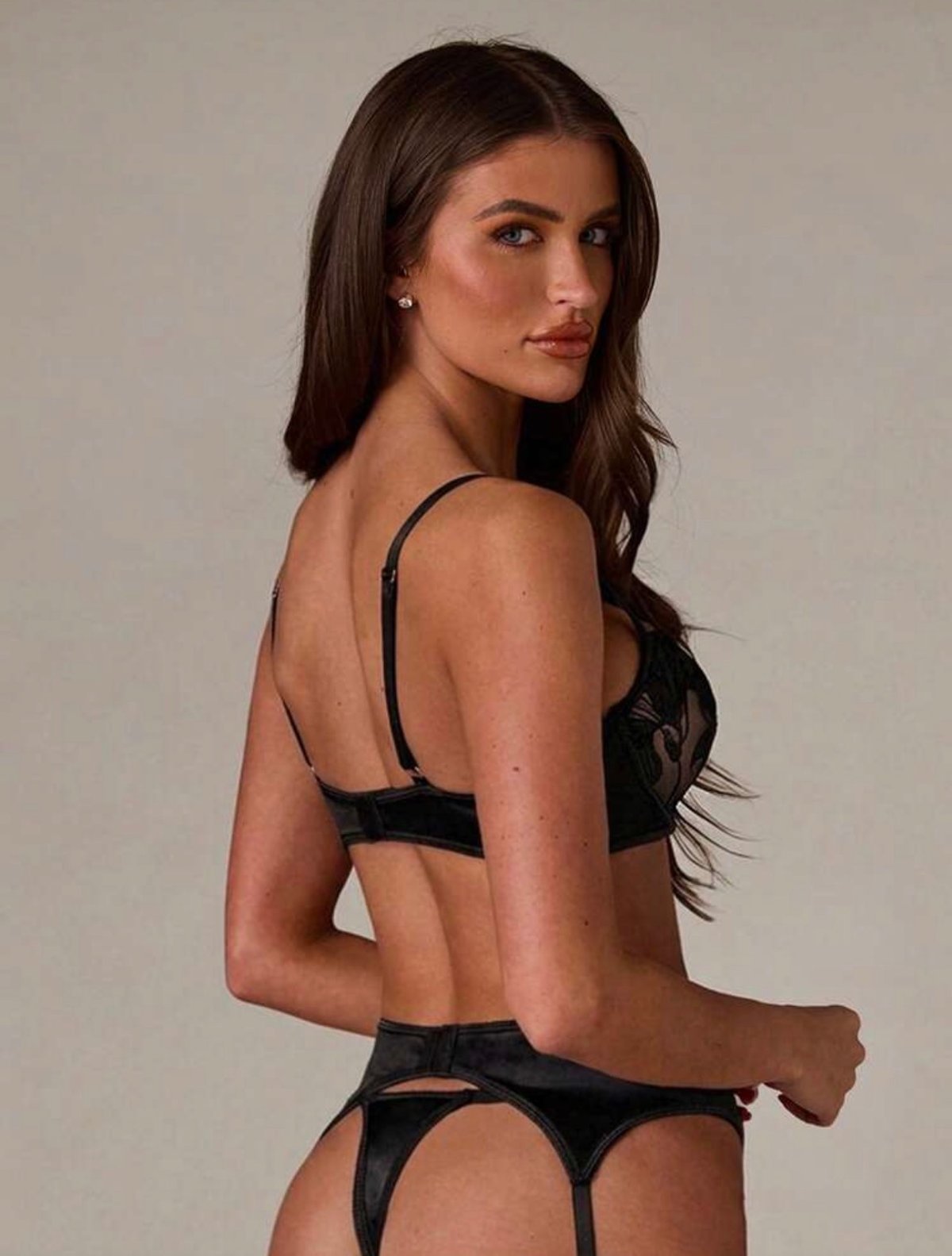 Set Dafne negro en bordado  - 2