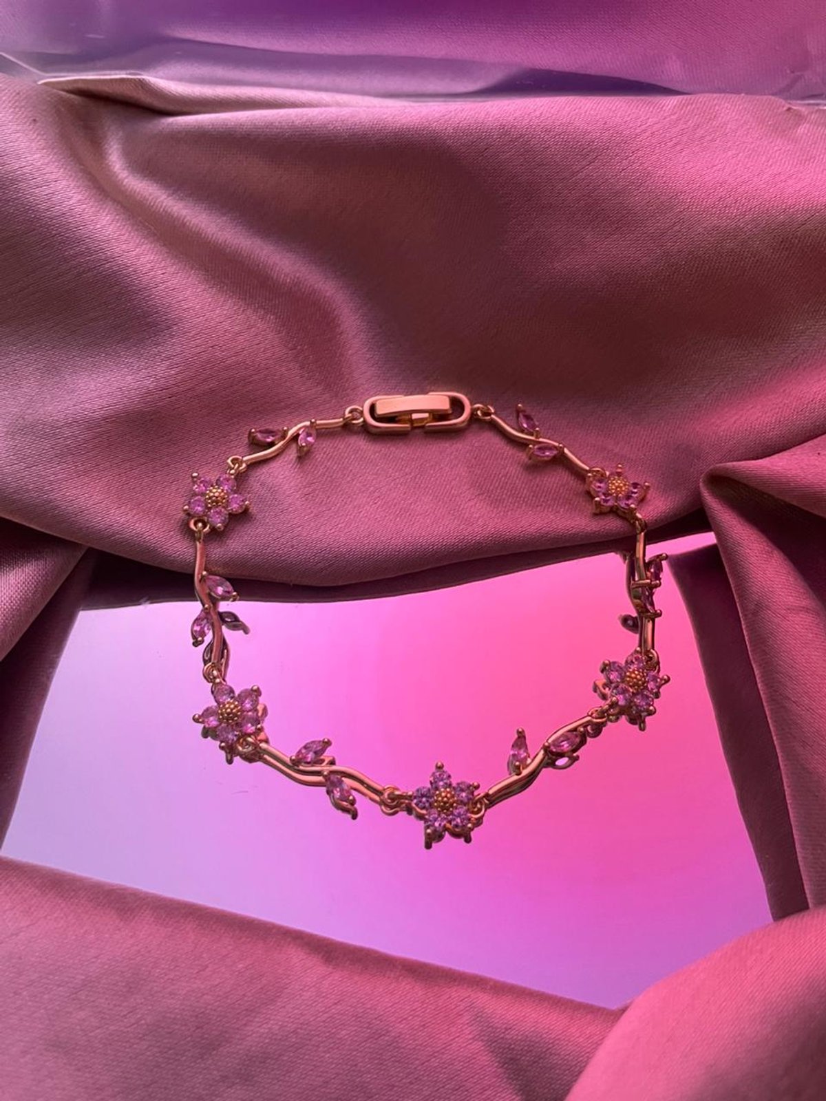 brazalete tulipan bañado en oro - 2