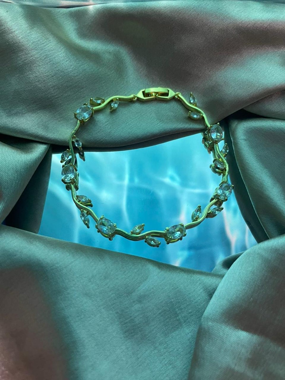 brazalete tulipan bañado en oro - 6