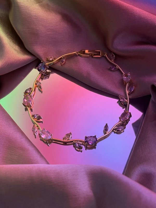 brazalete tulipan bañado en oro
