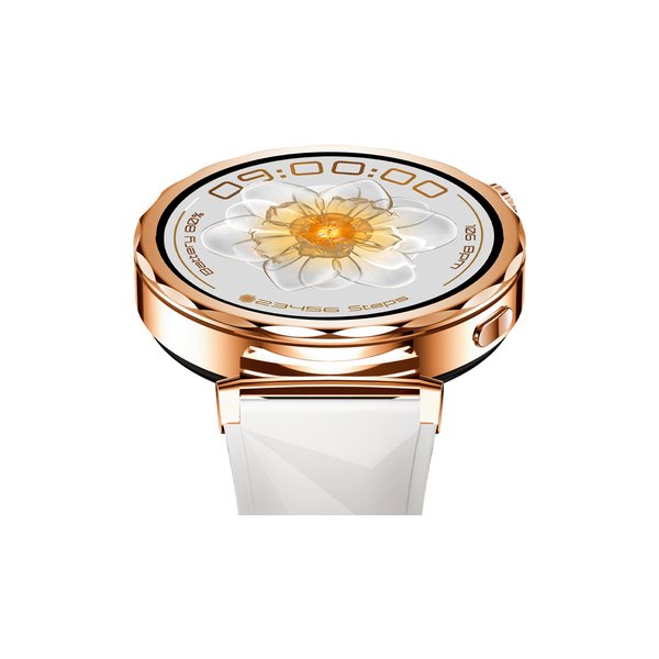 Smart Watch AM35 AMOLED Oro Rosado/Blanco con IA.