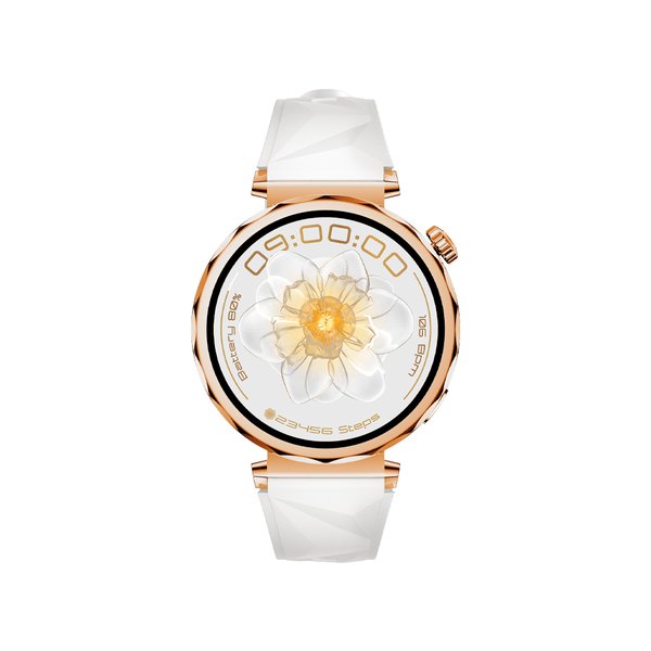 Smart Watch AM35 AMOLED Oro Rosado/Blanco con IA.