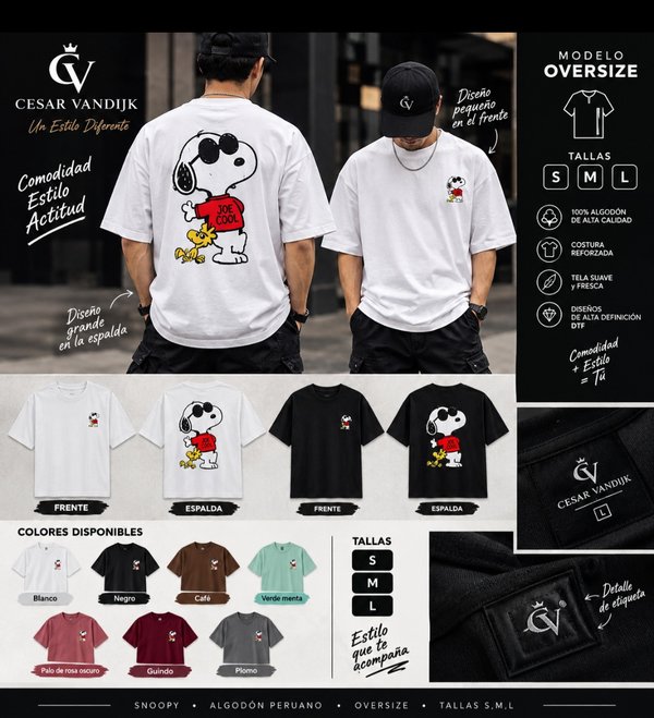 DISEÑO SNOOPY #1 -OVERSIZE