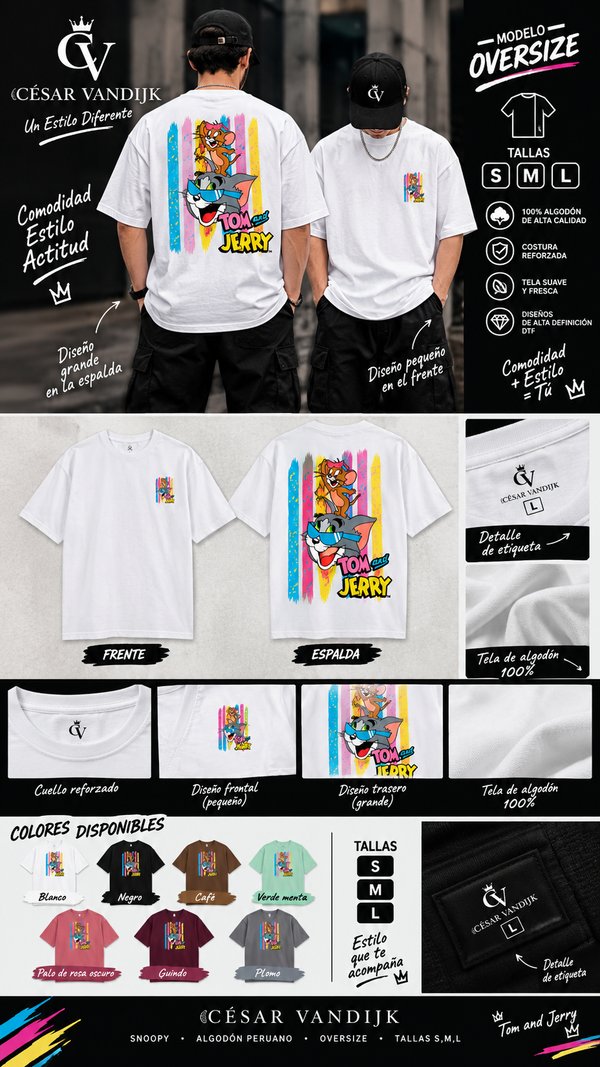 POLERA OVERSIZE - TOM Y JERRY #1