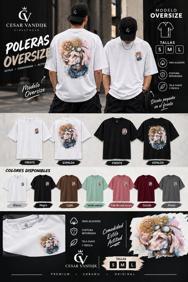 DISEÑO VINTAGE PERRITO - OVERSIZE 