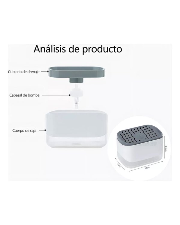 🧽 Porta Esponja con Dispensador de Jabón – 2 en 1, práctico y funcional