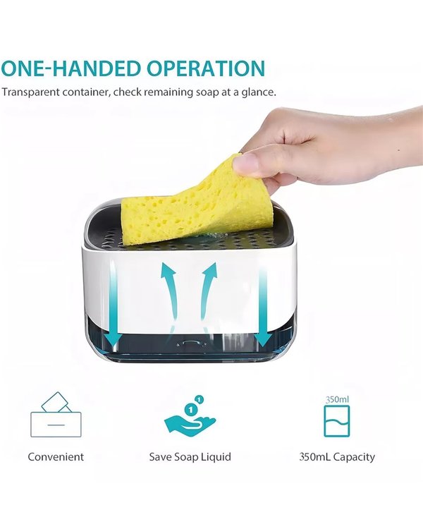 🧽 Porta Esponja con Dispensador de Jabón – 2 en 1, práctico y funcional