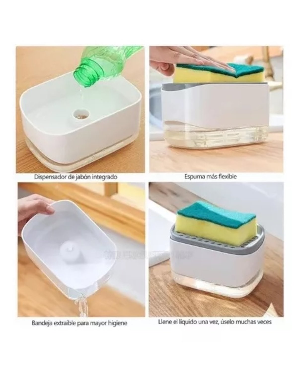 🧽 Porta Esponja con Dispensador de Jabón – 2 en 1, práctico y funcional - 5
