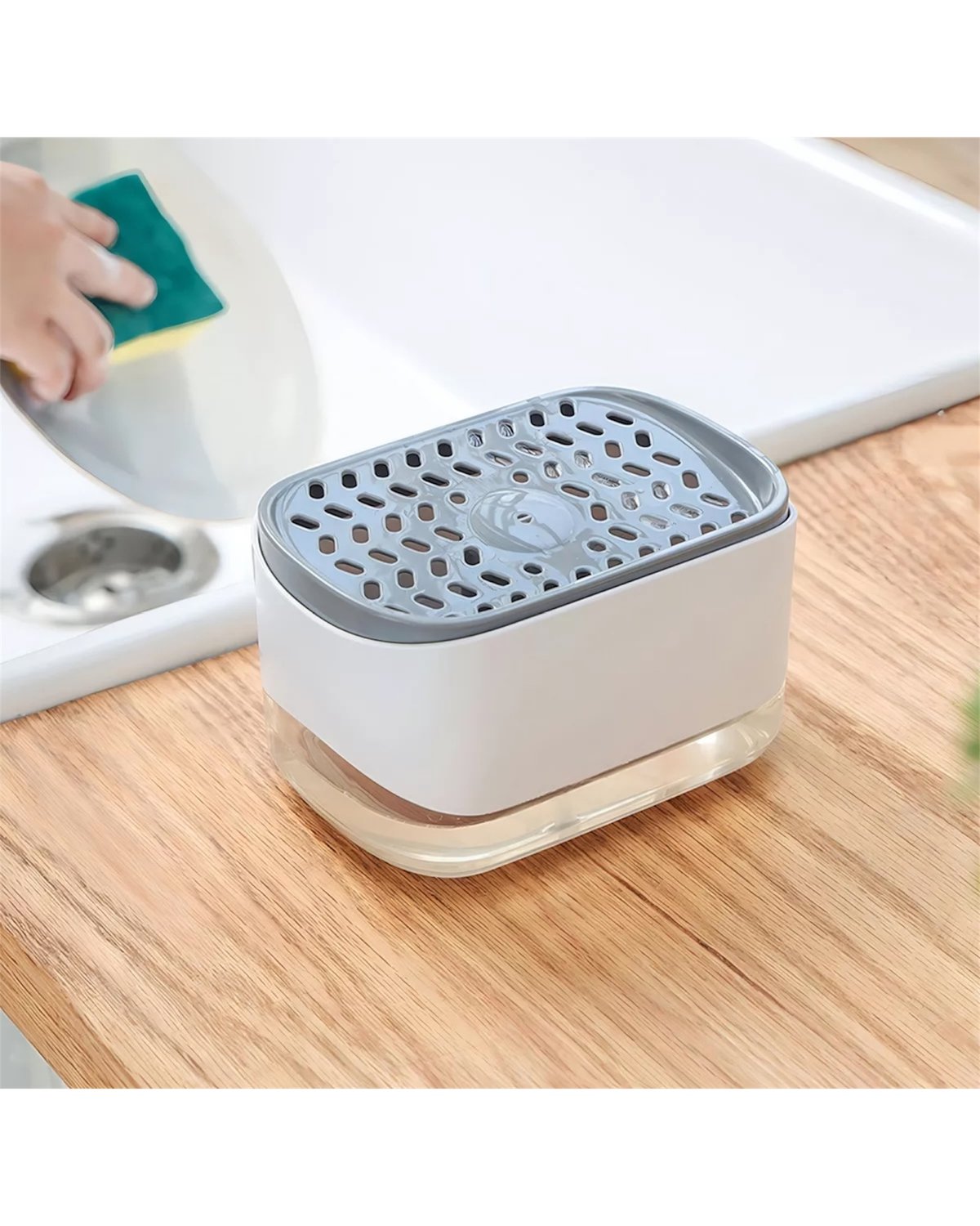 🧽 Porta Esponja con Dispensador de Jabón – 2 en 1, práctico y funcional - 6