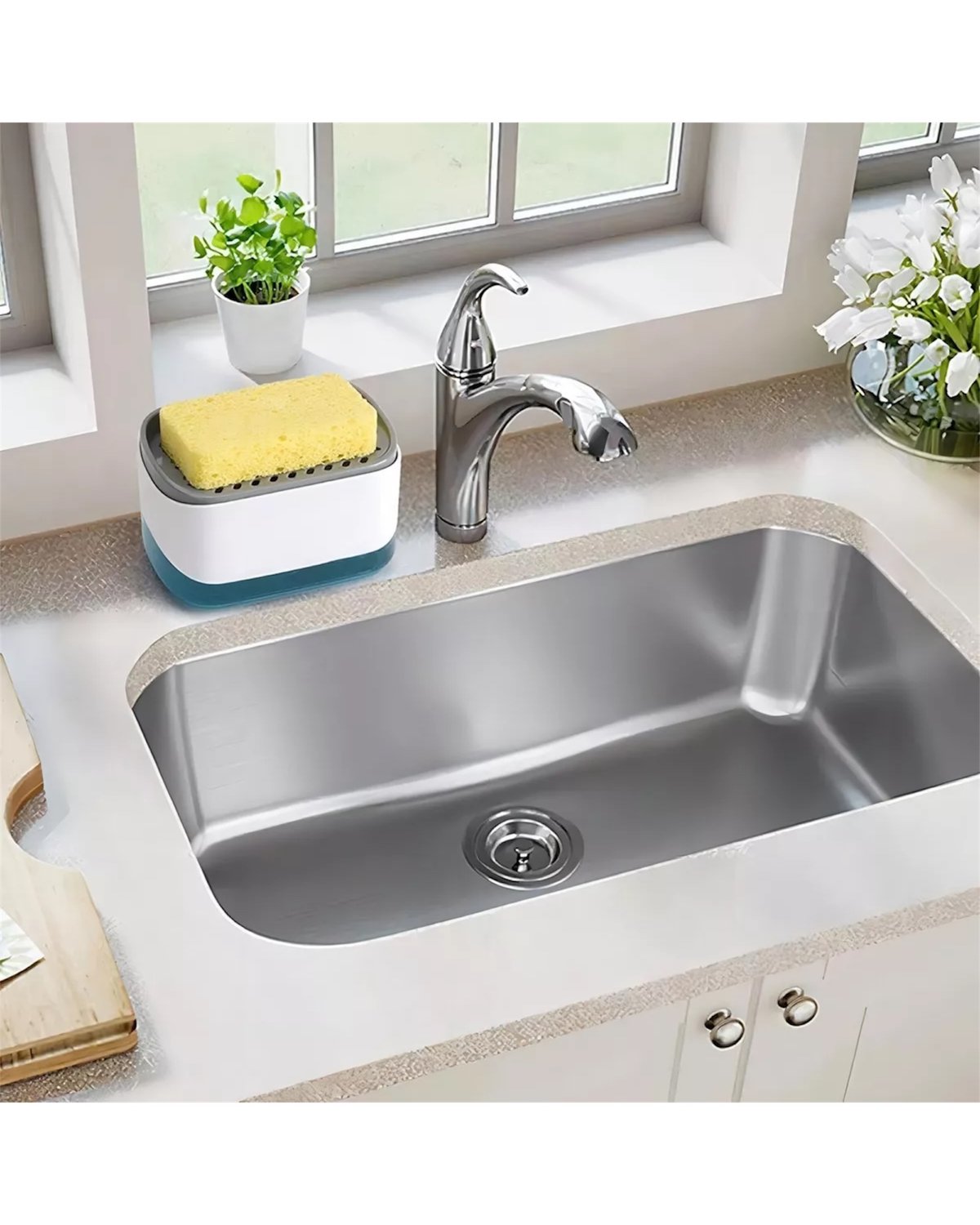 🧽 Porta Esponja con Dispensador de Jabón – 2 en 1, práctico y funcional - 7