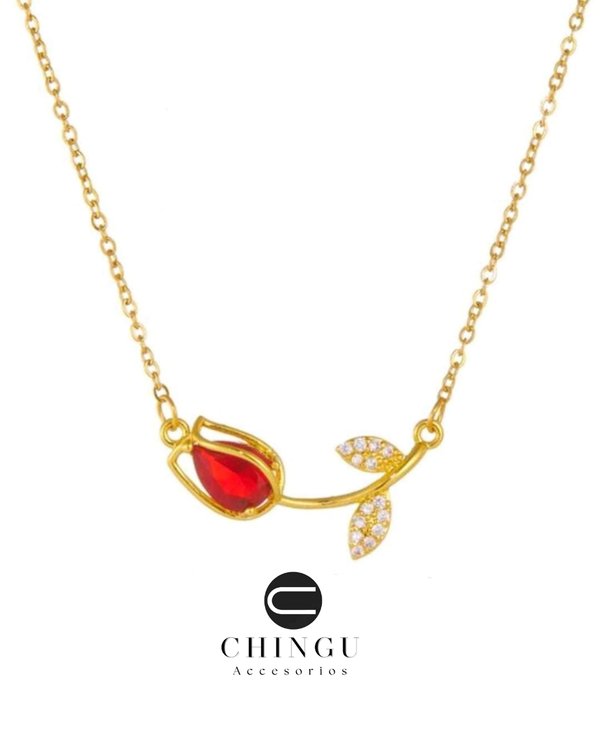 Collar con colgante de tulipán