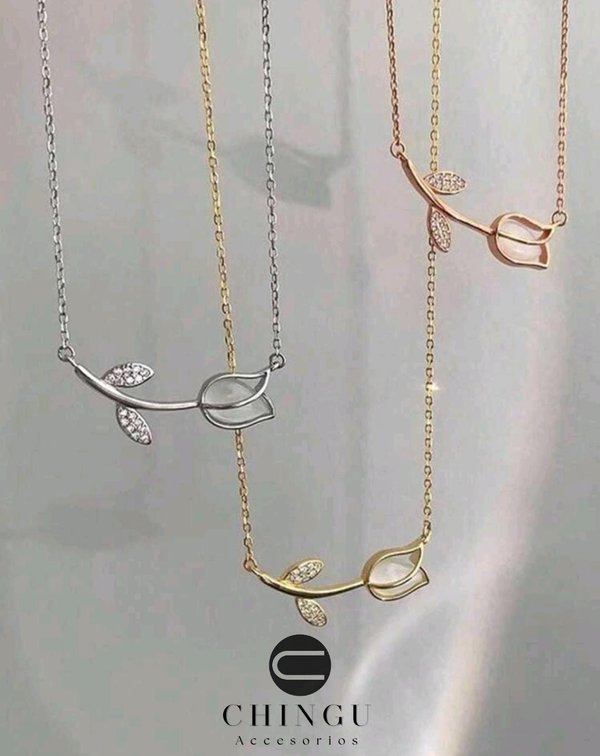 Collar con colgante Tulipán simple 